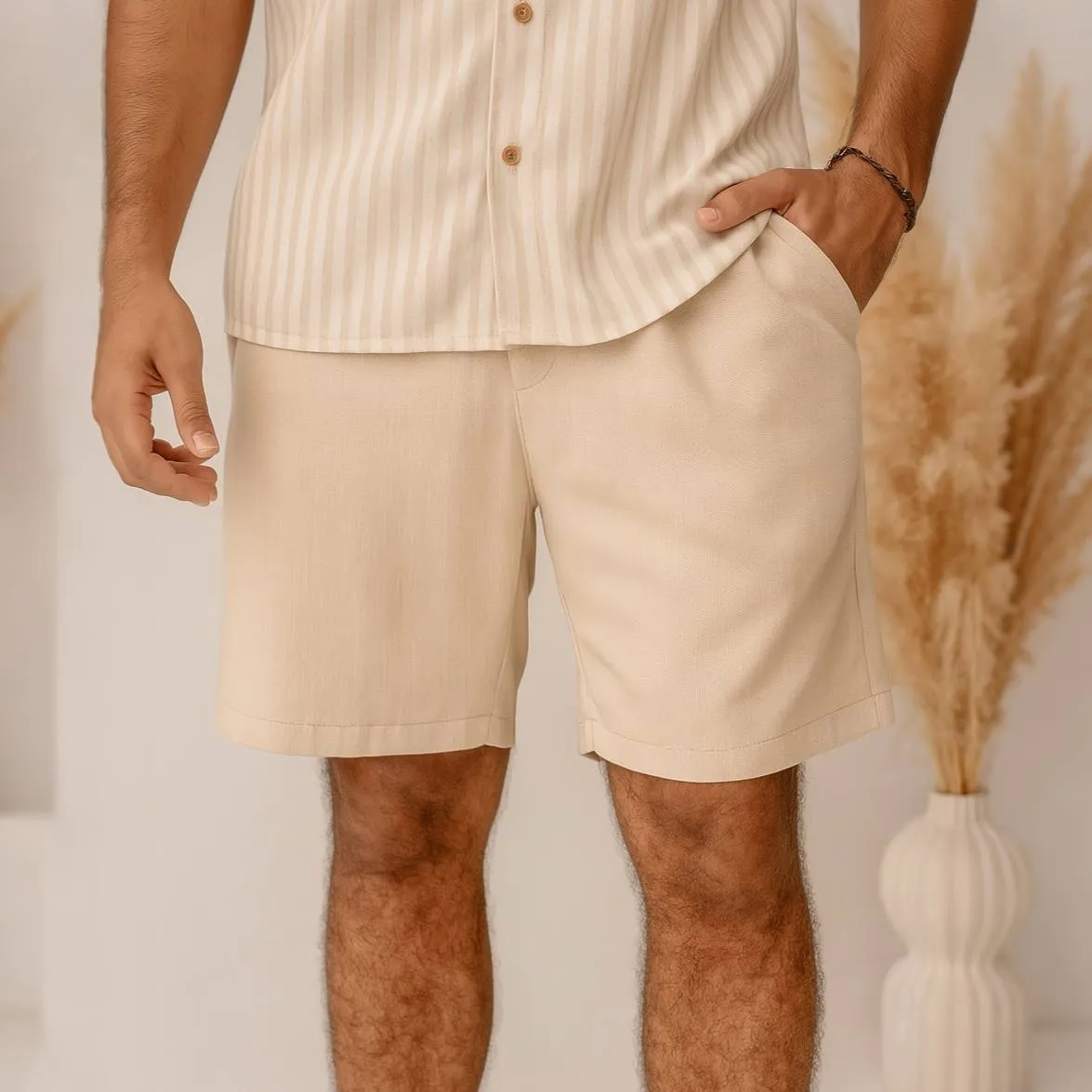 Bermudas Lino Egipcian Collection Beige Claro